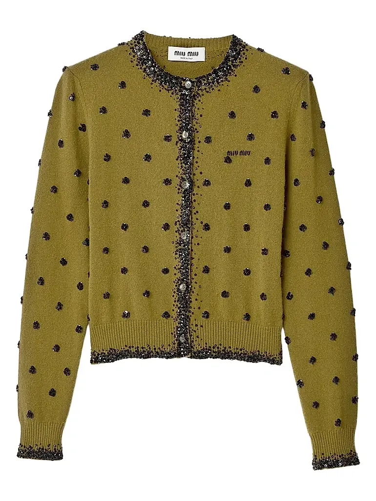 Miu Miu Women's Embroidered Cashmere Cardigan