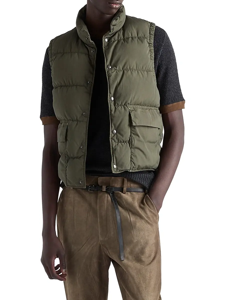Prada Men's Cotton Down Vest - Green | Thumbnail 2