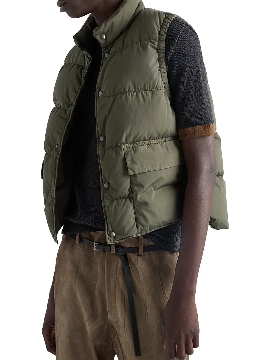 Prada Men's Cotton Down Vest - Green | Thumbnail 3