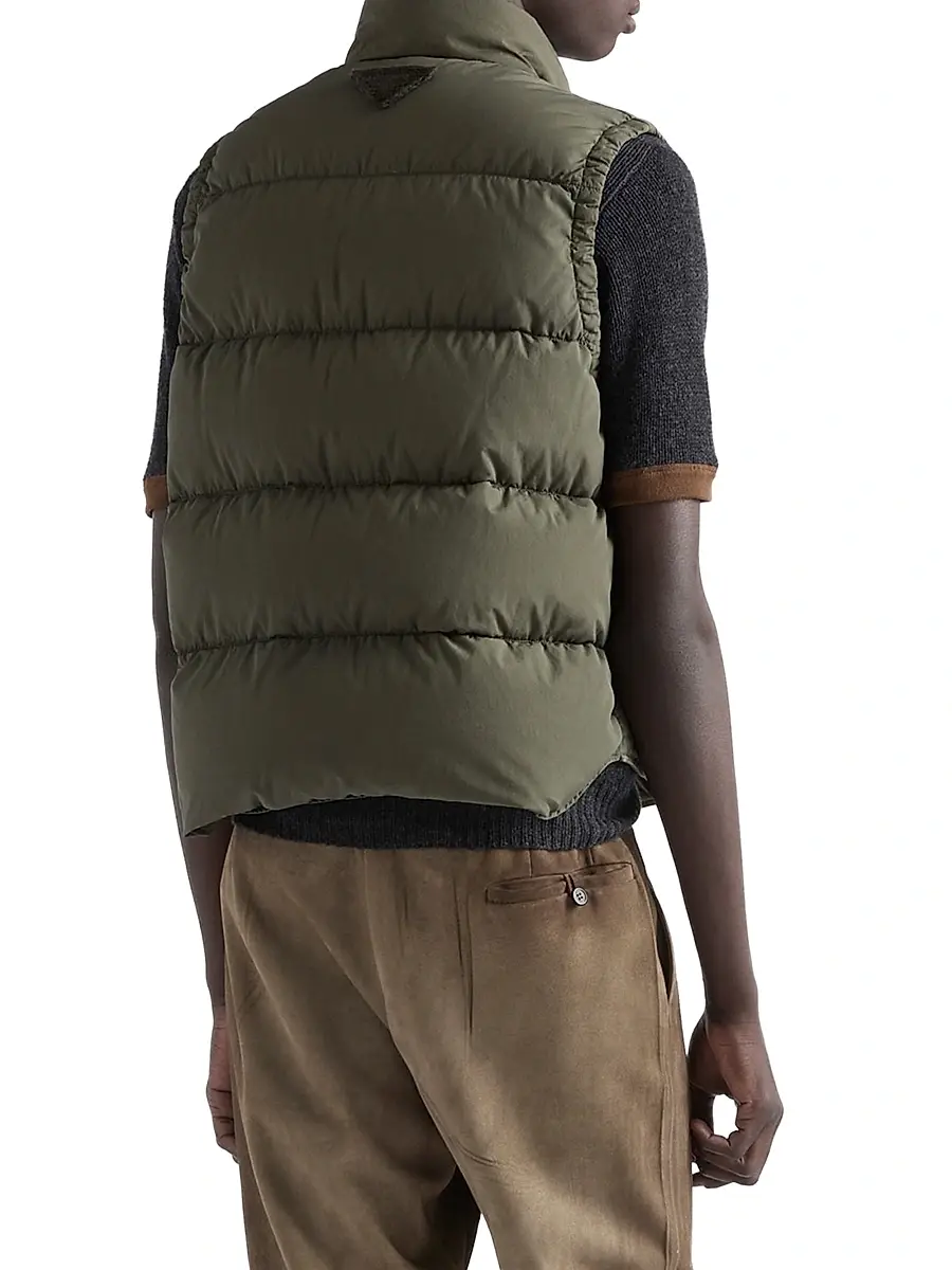 Prada Men's Cotton Down Vest - Green | Thumbnail 4