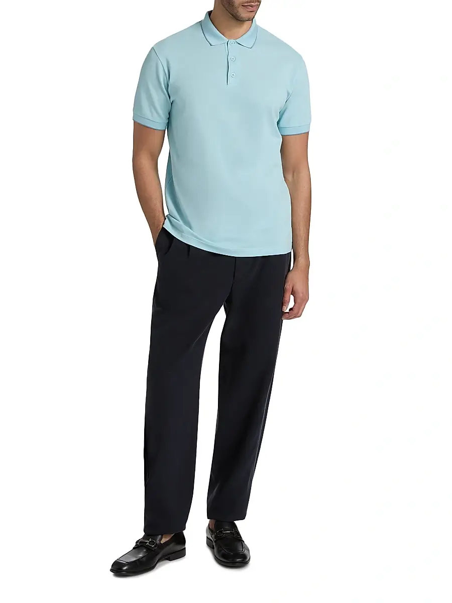 Giorgio Armani Men's Cotton Jersey Polo Shirt | Thumbnail 2 Giorgio Armani Men's Cotton Jersey Polo Shirt | Thumbnail 2