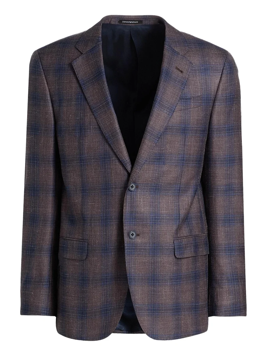 Emporio Armani Men's Plaid Single-Breasted Jacket