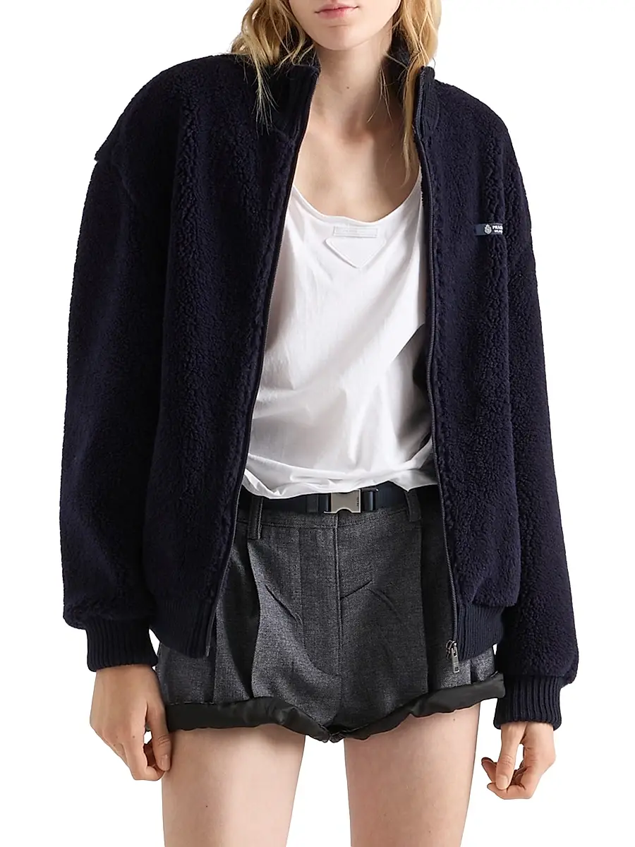 Prada Women's Fleece Jacket - Blue | Thumbnail 2