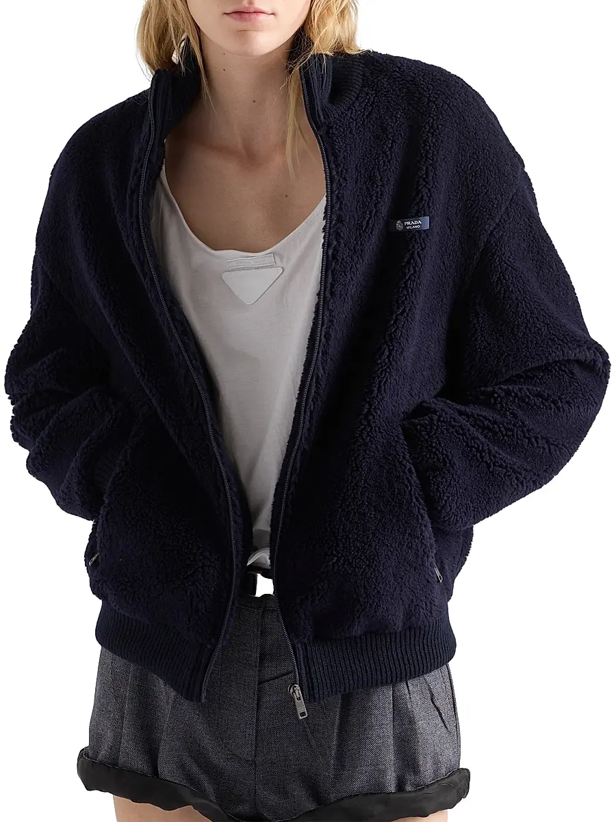 Prada Women's Fleece Jacket - Blue | Thumbnail 3