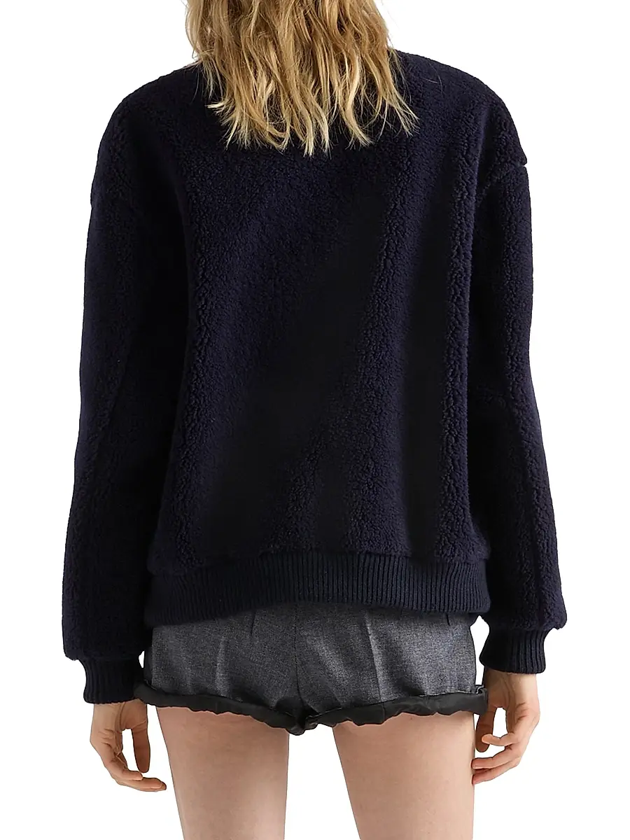 Prada Women's Fleece Jacket - Blue | Thumbnail 4