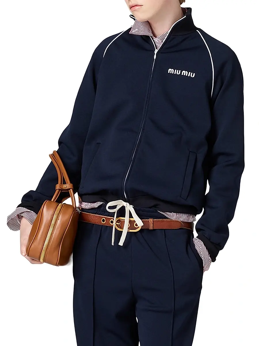 Miu Miu Women's Technical Jersey Blouson Jacket | Thumbnail 2