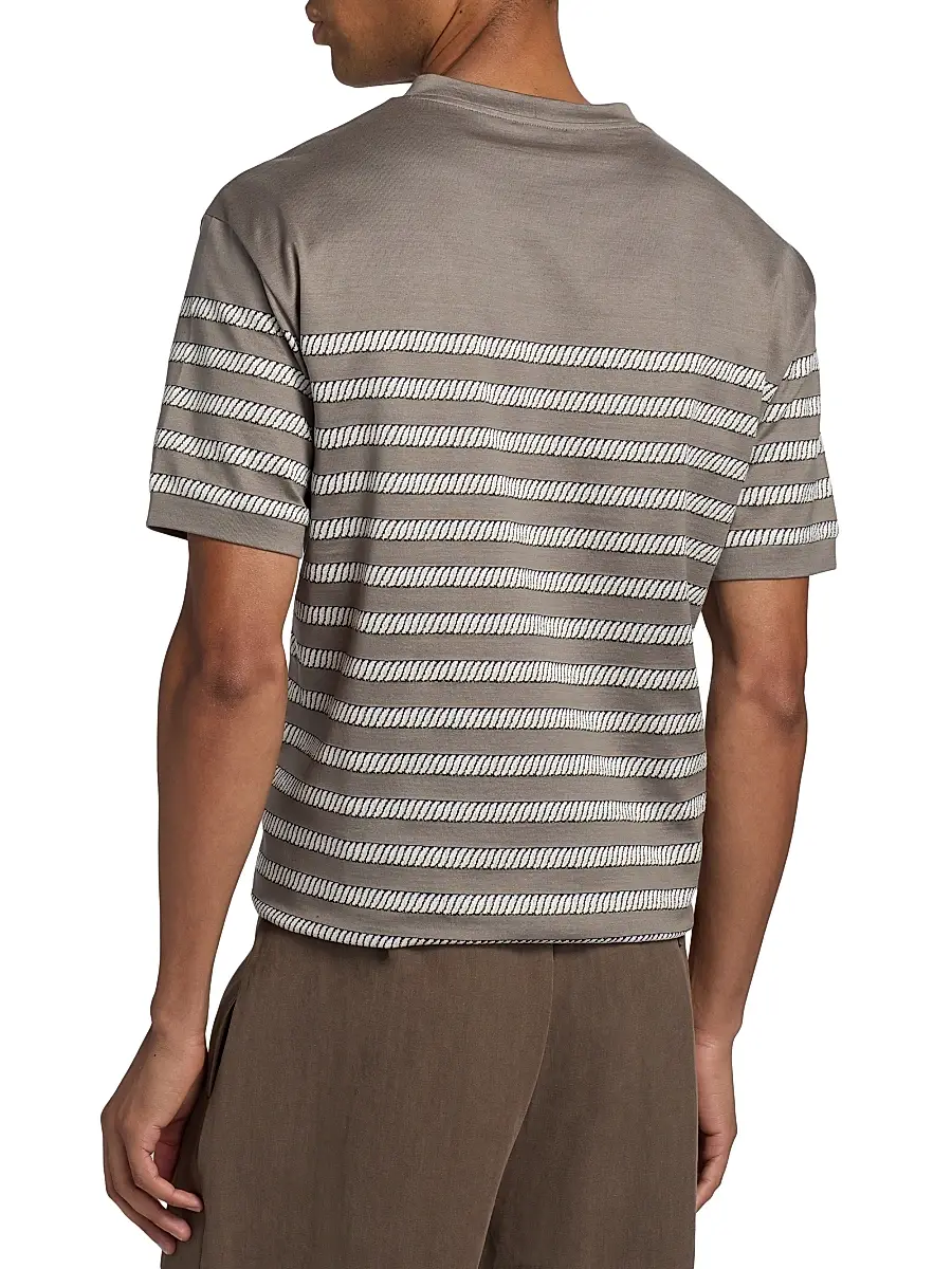 Giorgio Armani Men's Striped T-Shirt | Thumbnail 5 Giorgio Armani Men's Striped T-Shirt | Thumbnail 5