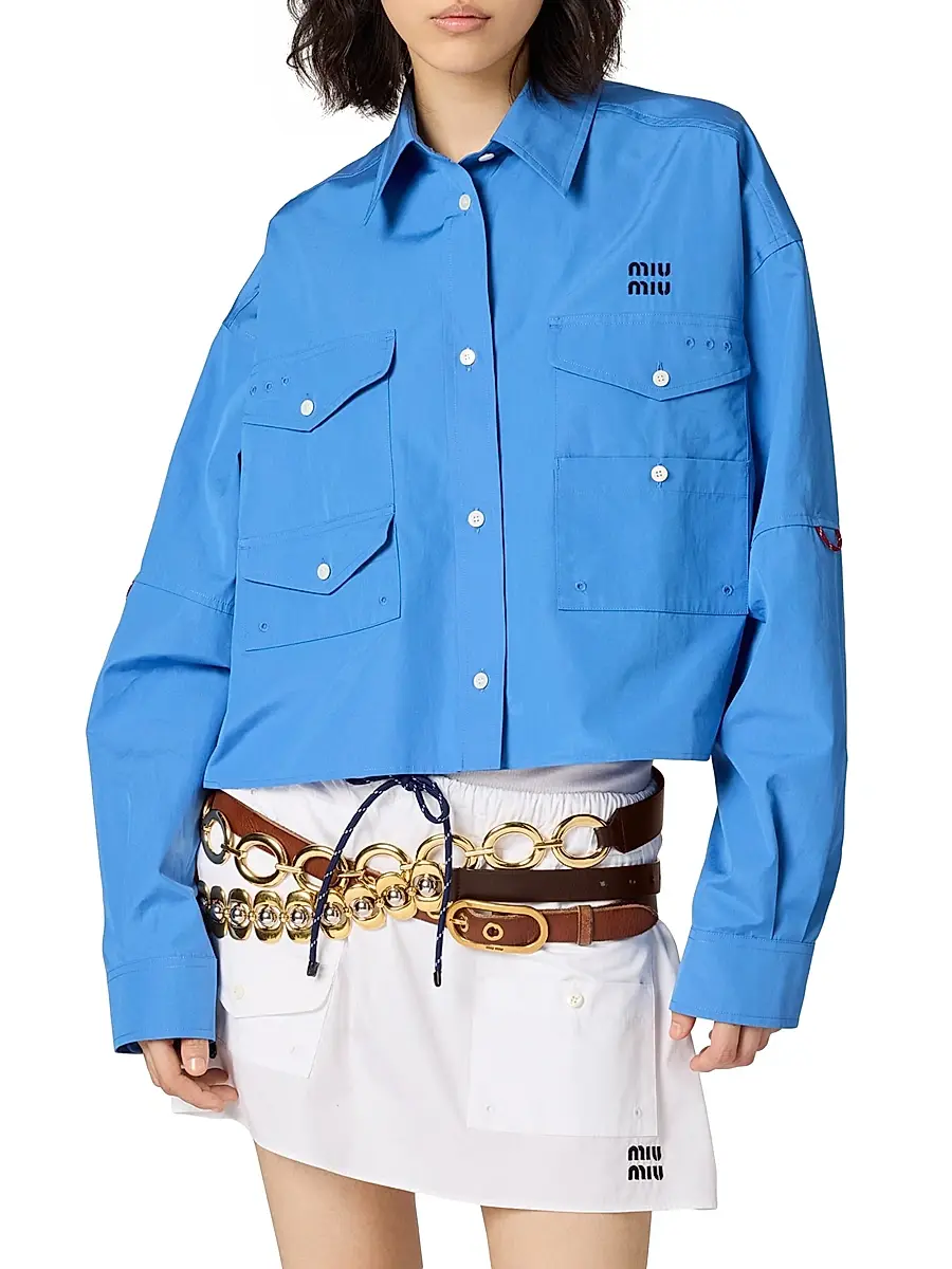 Miu Miu Women's Poplin Shirt | Thumbnail 2 Miu Miu Women's Poplin Shirt | Thumbnail 2