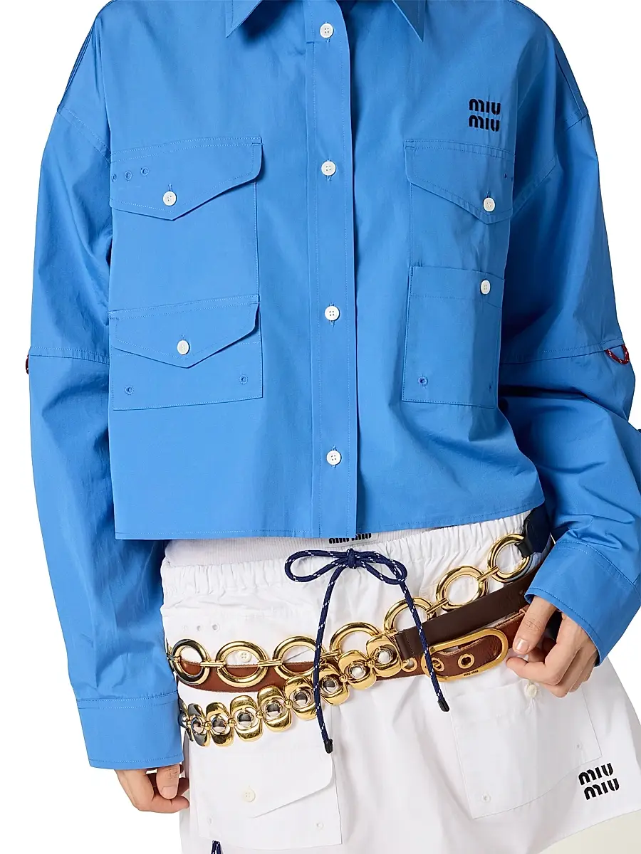 Miu Miu Women's Poplin Shirt | Thumbnail 4 Miu Miu Women's Poplin Shirt | Thumbnail 4