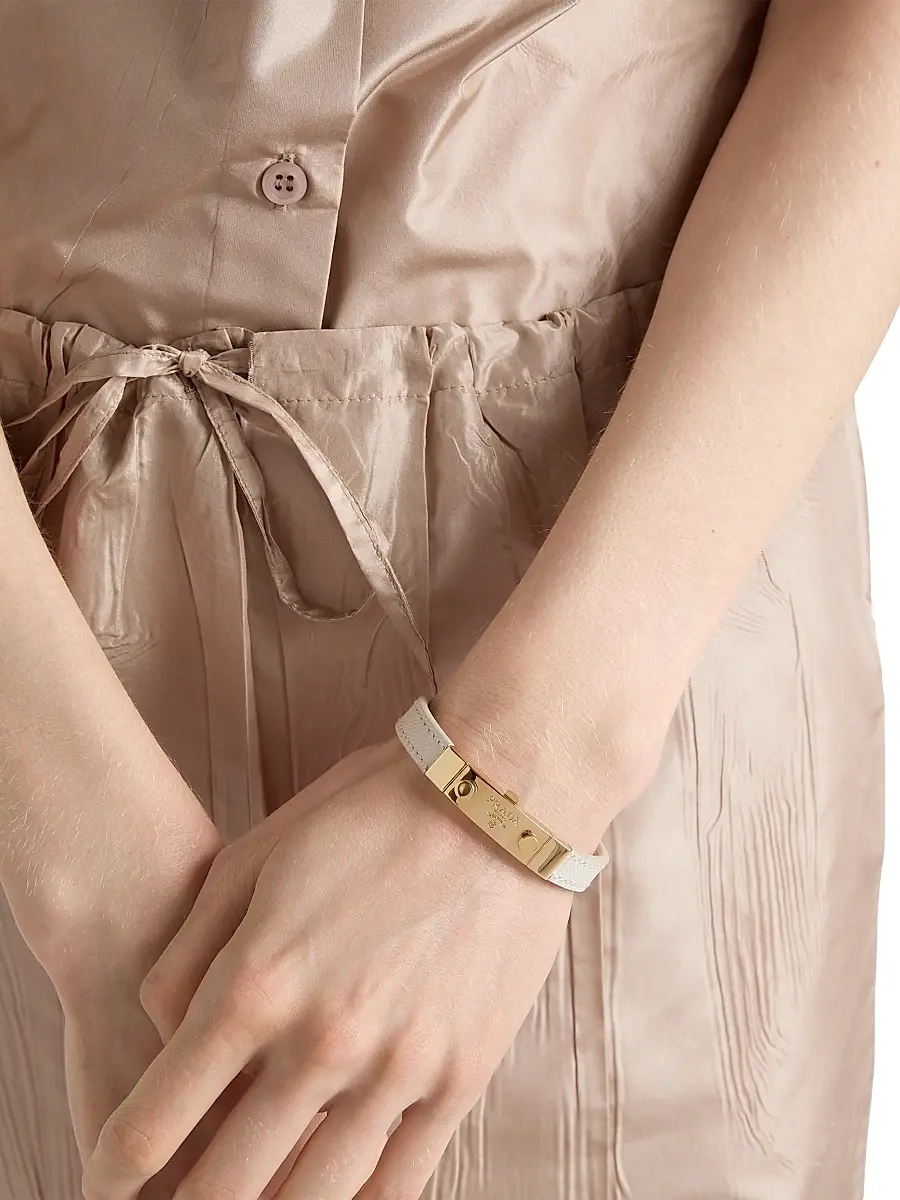 Prada Women's Saffiano Leather Bracelet - Beige | Thumbnail 2