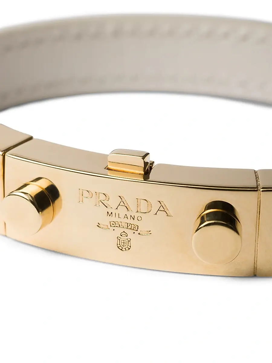 Prada Women's Saffiano Leather Bracelet - Beige | Thumbnail 3