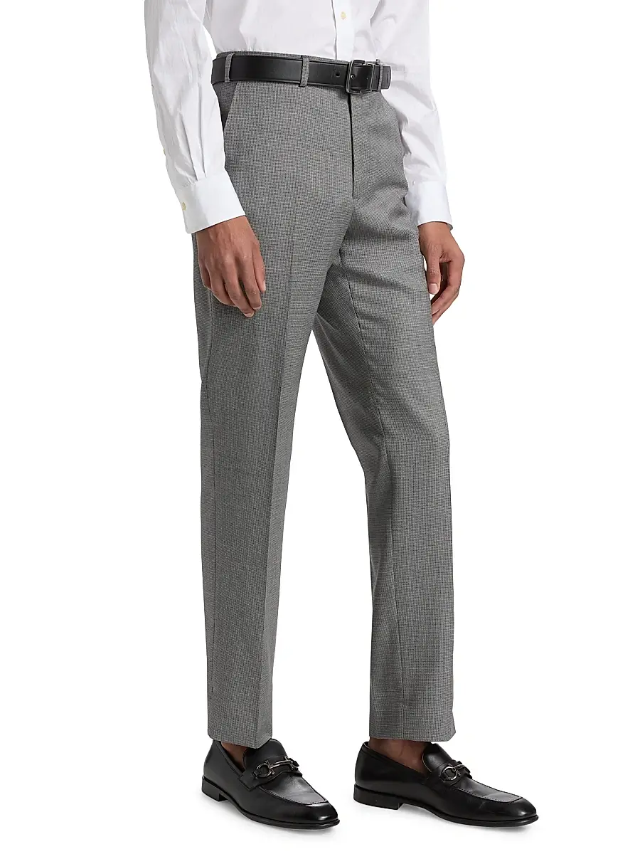 Emporio Armani Men's Textured Virgin Wool Trousers | Thumbnail 4 Emporio Armani Men's Textured Virgin Wool Trousers | Thumbnail 4