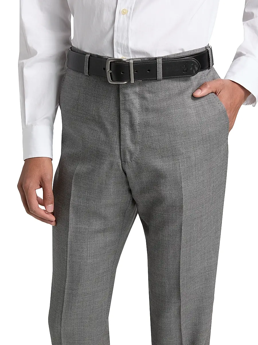 Emporio Armani Men's Textured Virgin Wool Trousers | Thumbnail 6 Emporio Armani Men's Textured Virgin Wool Trousers | Thumbnail 6