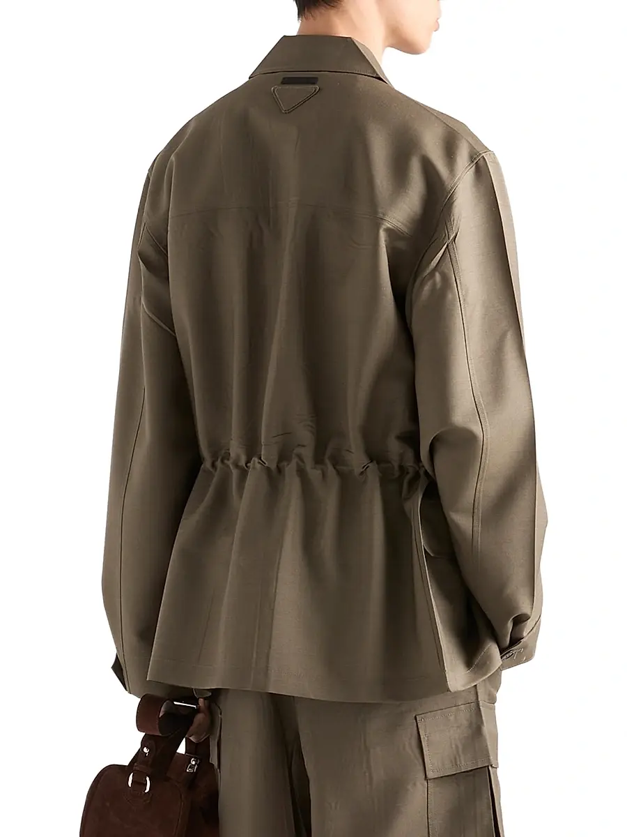 Prada Men's Mohair and Wool Safari Jacket | Thumbnail 3 Prada Men's Mohair and Wool Safari Jacket | Thumbnail 3