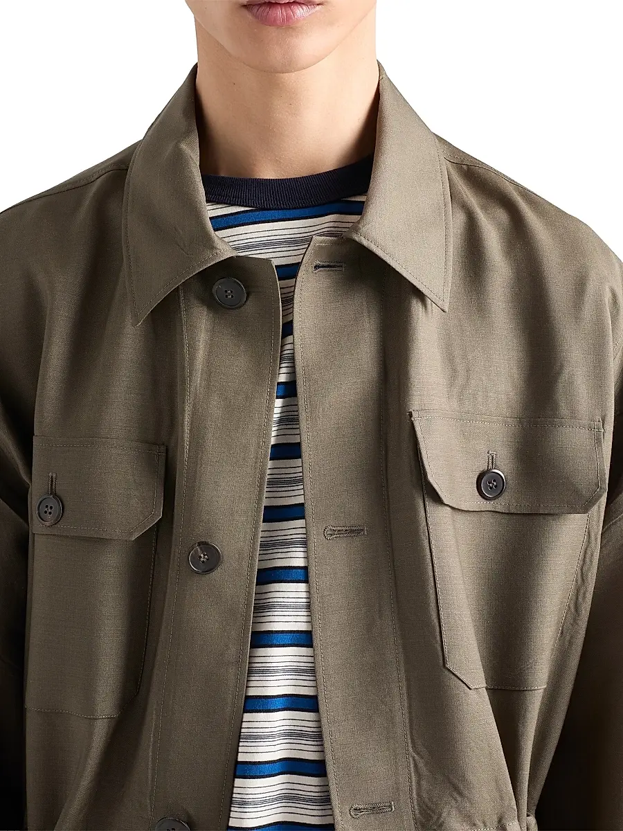 Prada Men's Mohair and Wool Safari Jacket | Thumbnail 4 Prada Men's Mohair and Wool Safari Jacket | Thumbnail 4