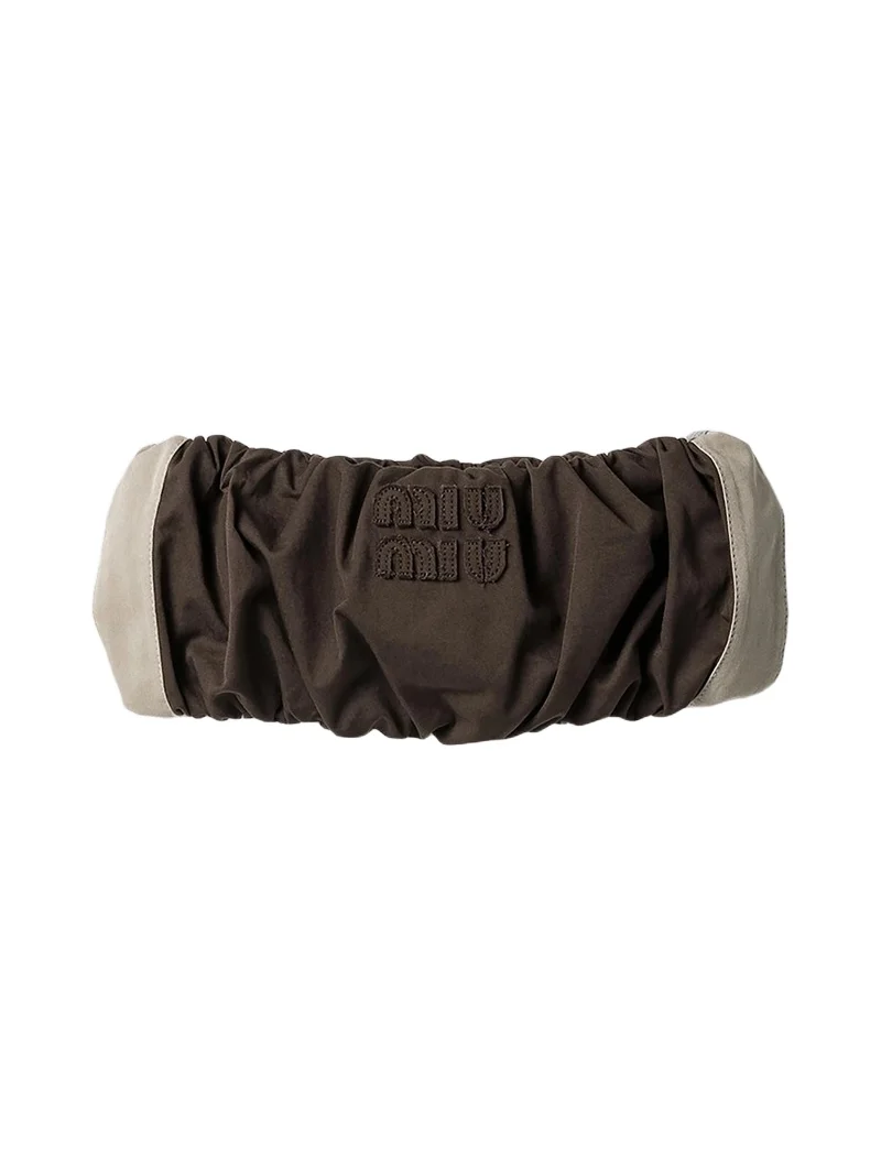 Miu Miu Women's Washed Twill Bandeau Top