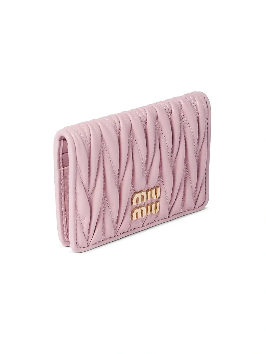 Miu Miu Women's Matelassé Nappa Leather Card Holder | Thumbnail 3