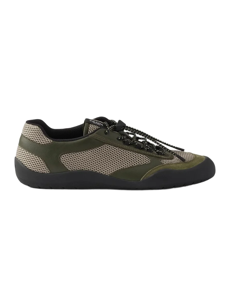 Prada Men's Speedrock Leather and Mesh Fabric Sneakers