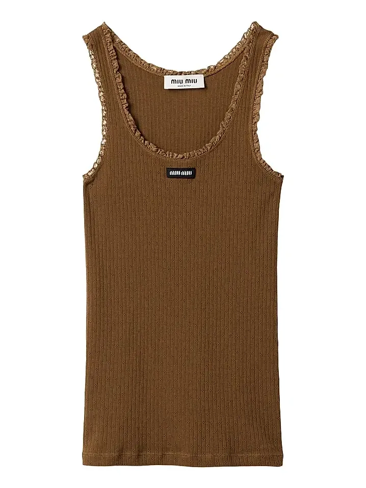Miu Miu Women's Garment-Dyed Cotton Tank Top