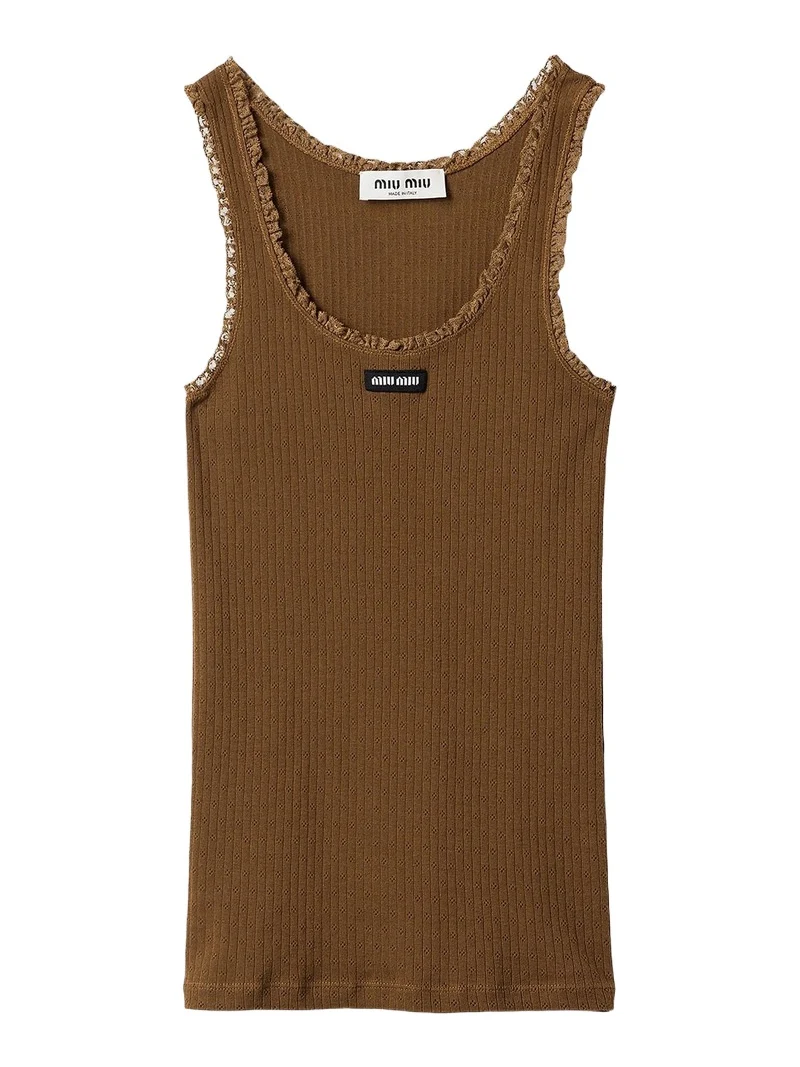 Miu Miu Women's Garment-Dyed Cotton Tank Top