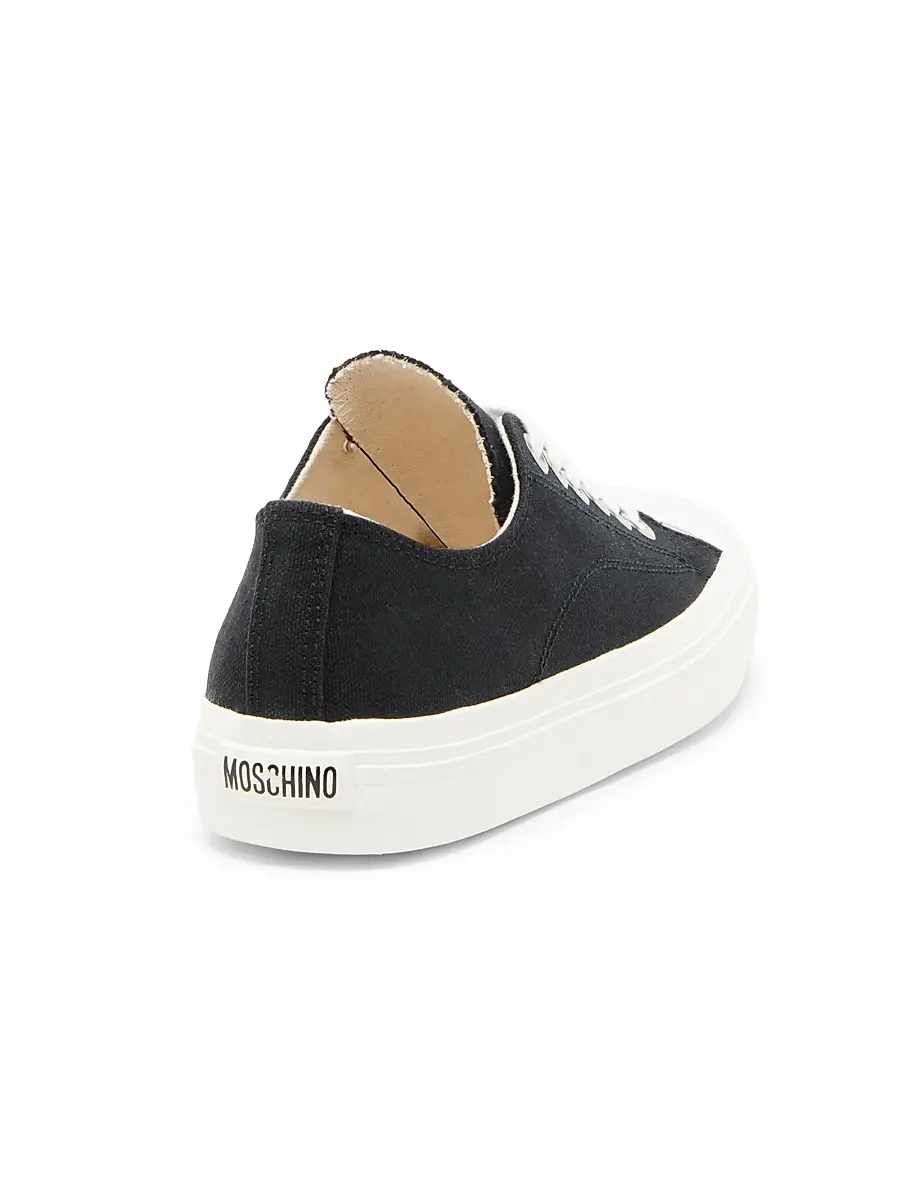 MOSCHINO Women's Edge Canvas Low-Top Sneakers | Thumbnail 3 MOSCHINO Women's Edge Canvas Low-Top Sneakers | Thumbnail 3