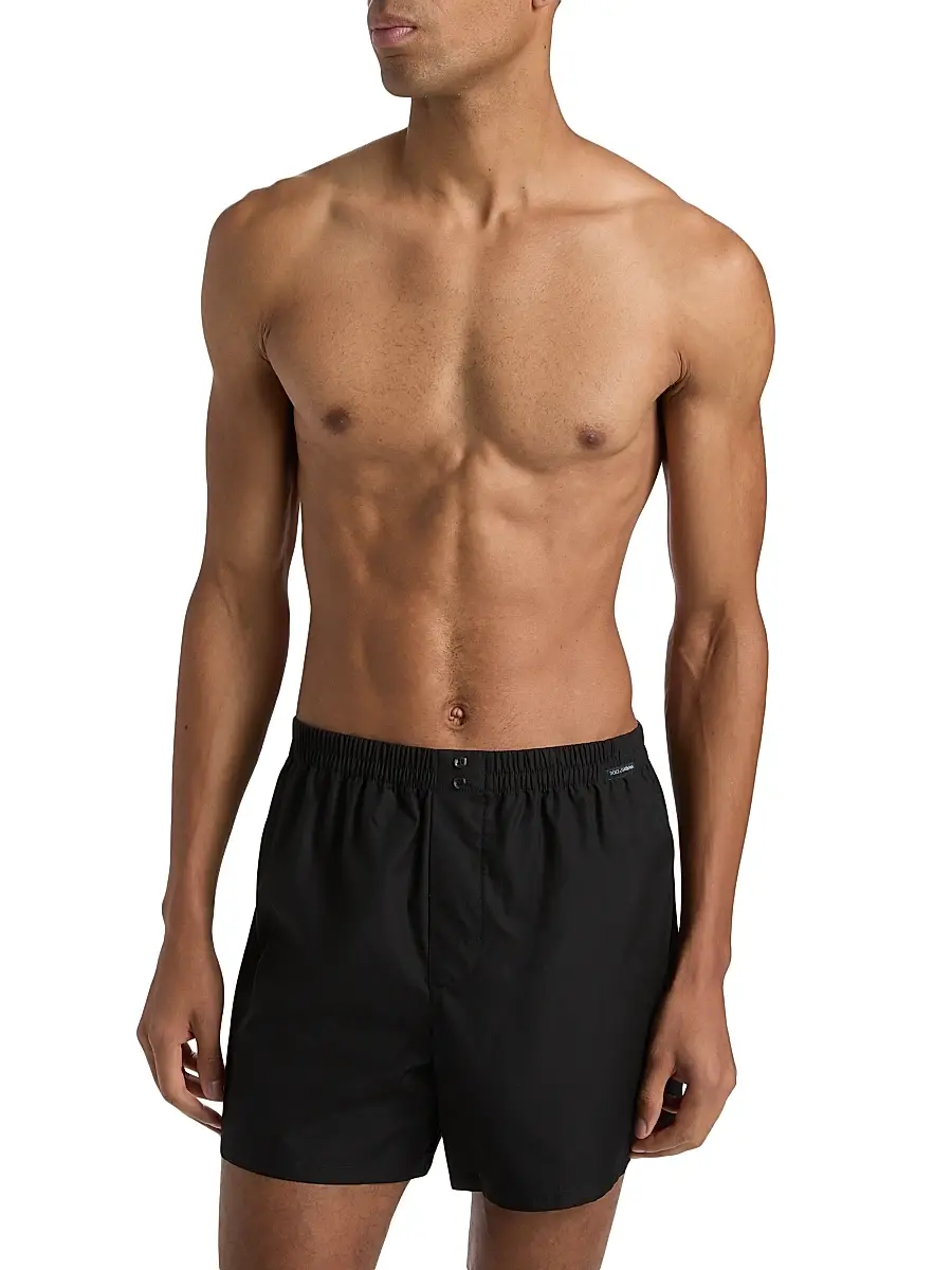 Dolce & Gabbana Men's ​Sporty Cotton Poplin Boxer Shorts | Thumbnail 3