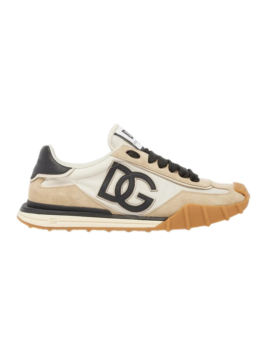 Dolce & Gabbana Men's Logo Nylon & Suede Low-Top Sneakers