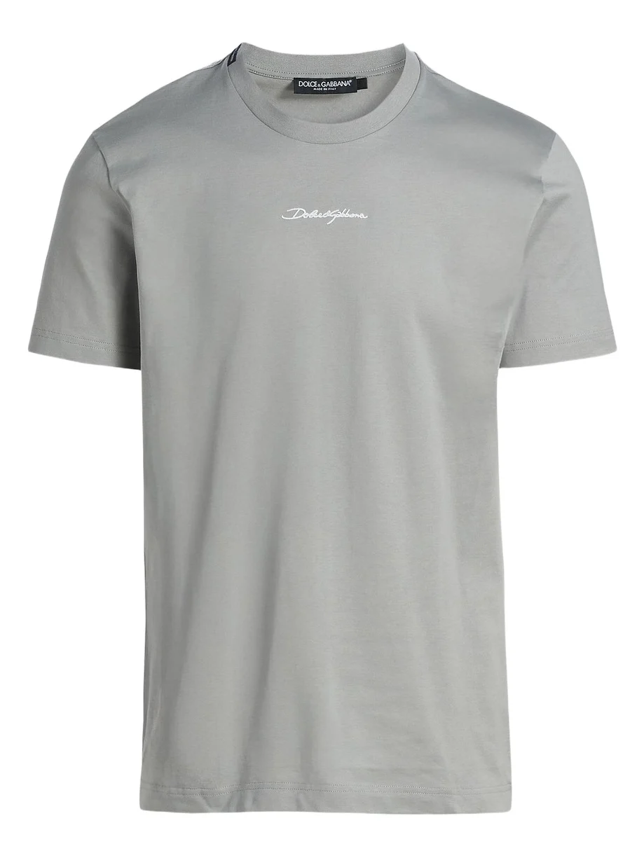 Dolce & Gabbana Men's Embroidered Logo Crewneck T-Shirt