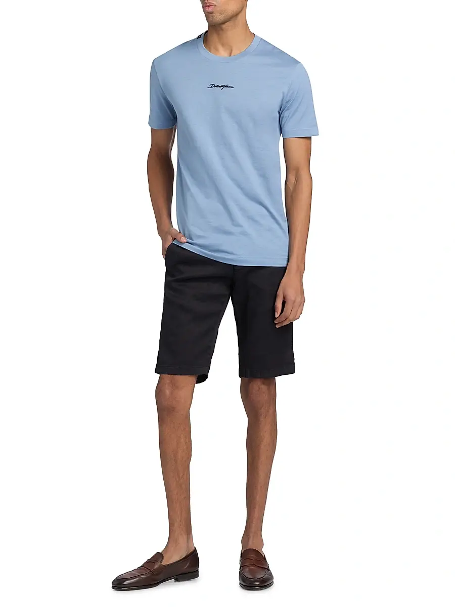 Dolce & Gabbana Men's Embroidered Logo Crewneck T-Shirt | Thumbnail 2 Dolce & Gabbana Men's Embroidered Logo Crewneck T-Shirt | Thumbnail 2