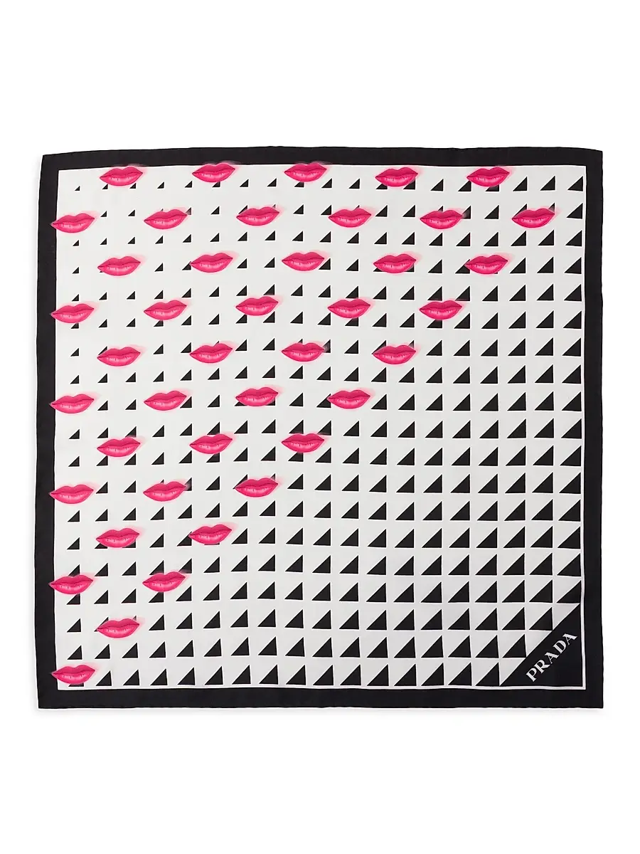 Prada Women's Printed Silk Twill 55CM Square Scarf | Thumbnail 2 Prada Women's Printed Silk Twill 55CM Square Scarf | Thumbnail 2