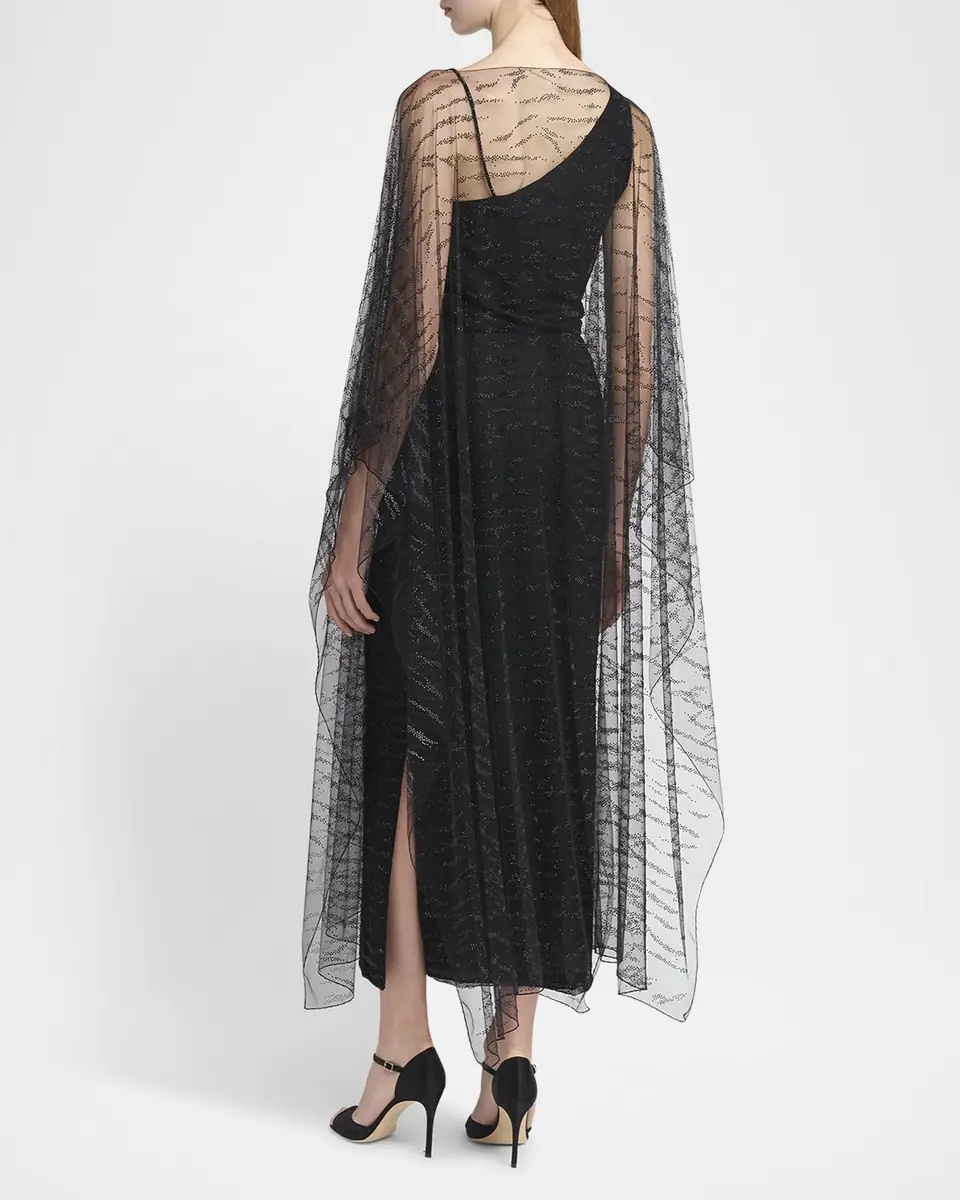 Giorgio Armani Crystal Embellished Sheer Long Cape | Thumbnail 3 Giorgio Armani Crystal Embellished Sheer Long Cape | Thumbnail 3