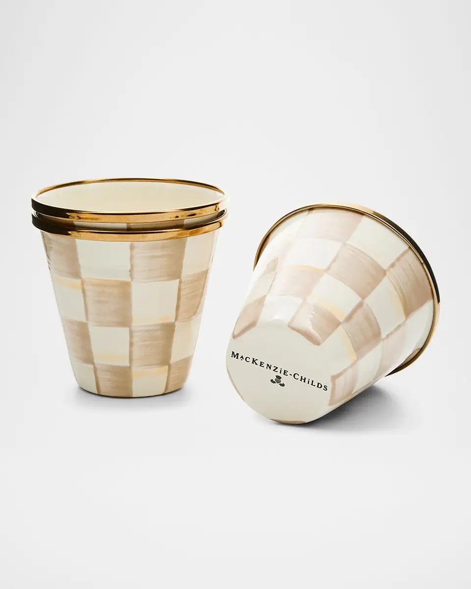 MacKenzie-Childs Mocha Check Herb Pots, Set of 3 | Thumbnail 2 MacKenzie-Childs Mocha Check Herb Pots, Set of 3 | Thumbnail 2