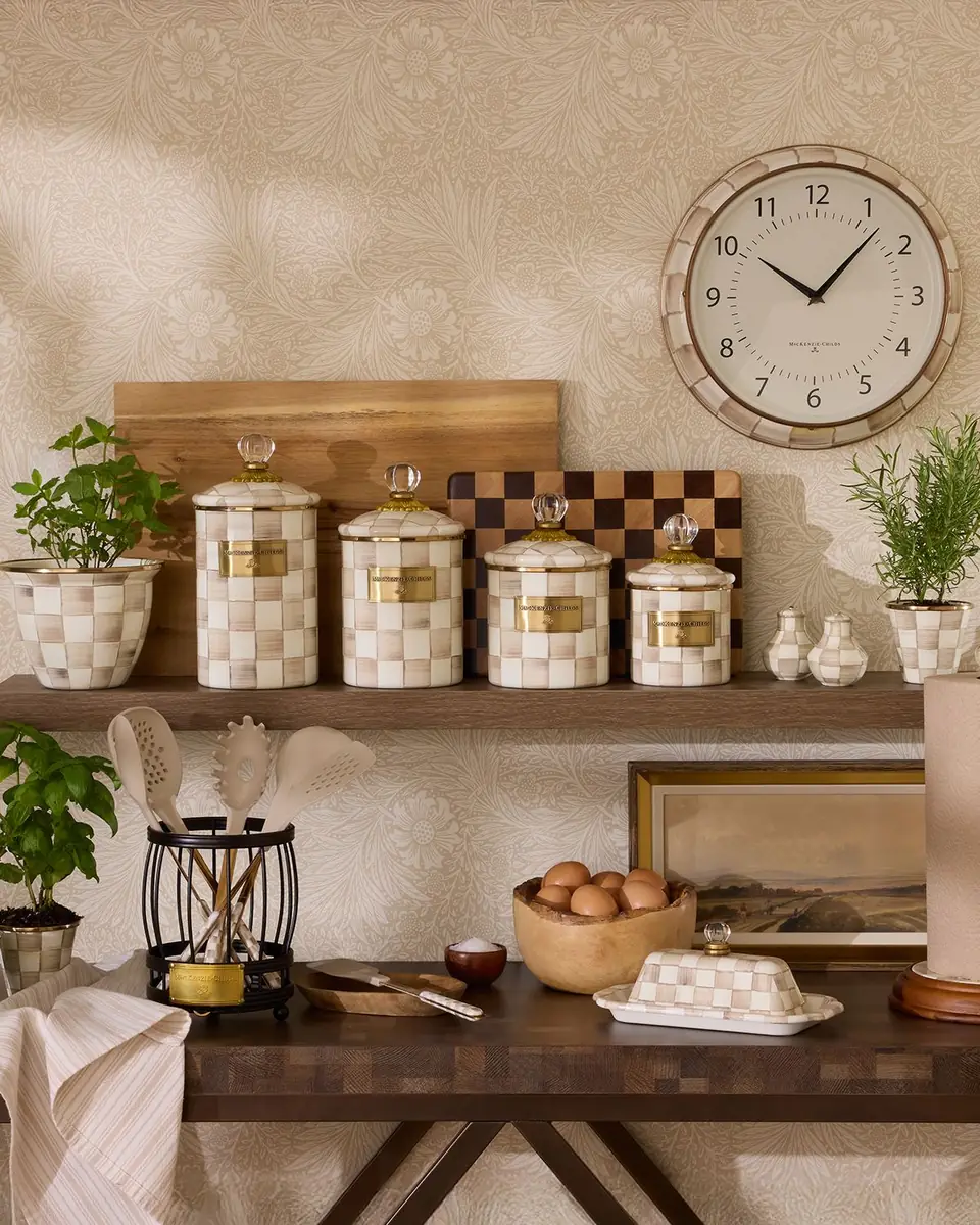 MacKenzie-Childs Mocha Check Herb Pots, Set of 3 | Thumbnail 5 MacKenzie-Childs Mocha Check Herb Pots, Set of 3 | Thumbnail 5