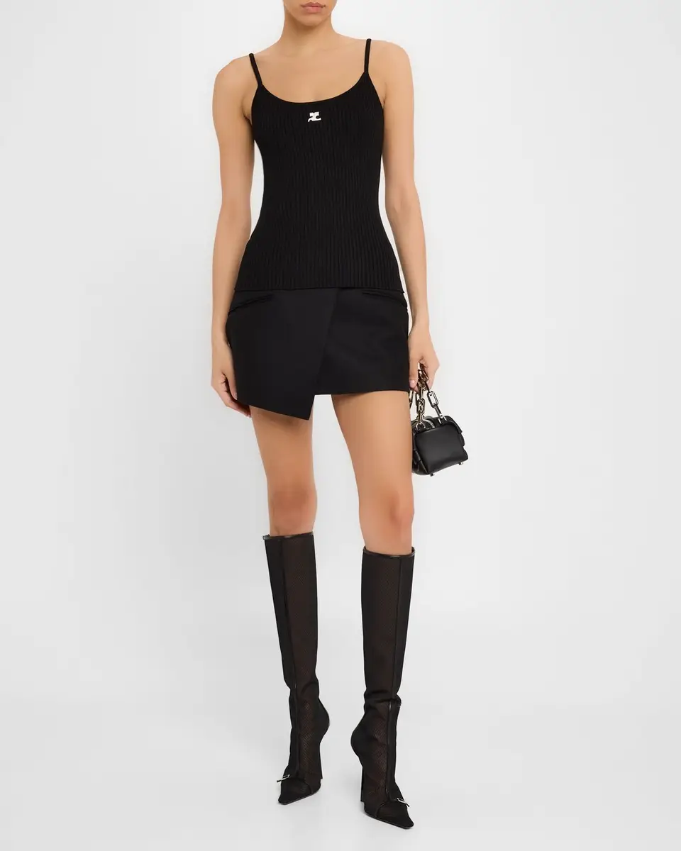 Courrèges Logo Ribbed Knit Tank Top | Thumbnail 2