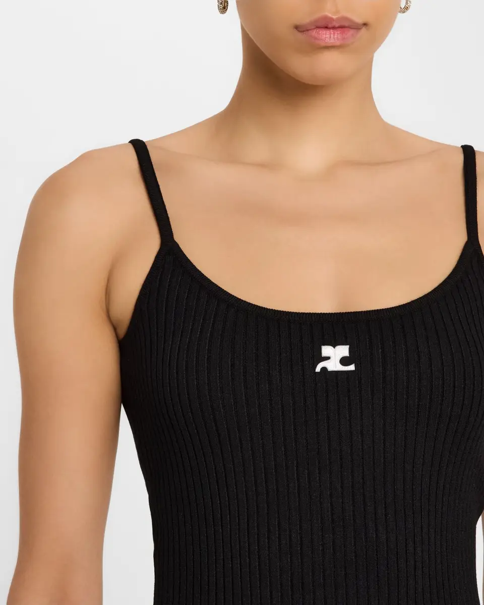 Courrèges Logo Ribbed Knit Tank Top | Thumbnail 5