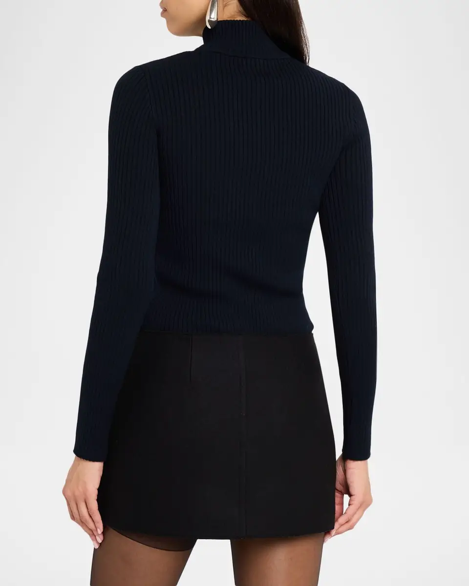 Courrèges Turtleneck Long-Sleeve Rib Sweater | Thumbnail 3