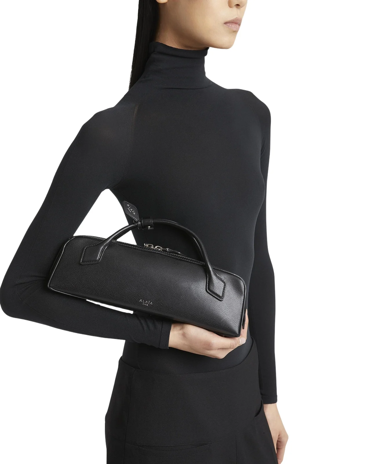 Le Teckel Top-Handle Bag in Grained Leather Le Teckel Top-Handle Bag in Grained Leather