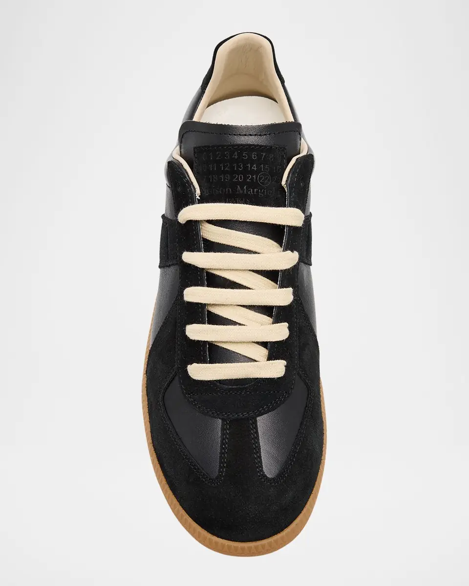 Maison Margiela Men's Replica Leather Low-Top Sneakers | Thumbnail 6 Maison Margiela Men's Replica Leather Low-Top Sneakers | Thumbnail 6