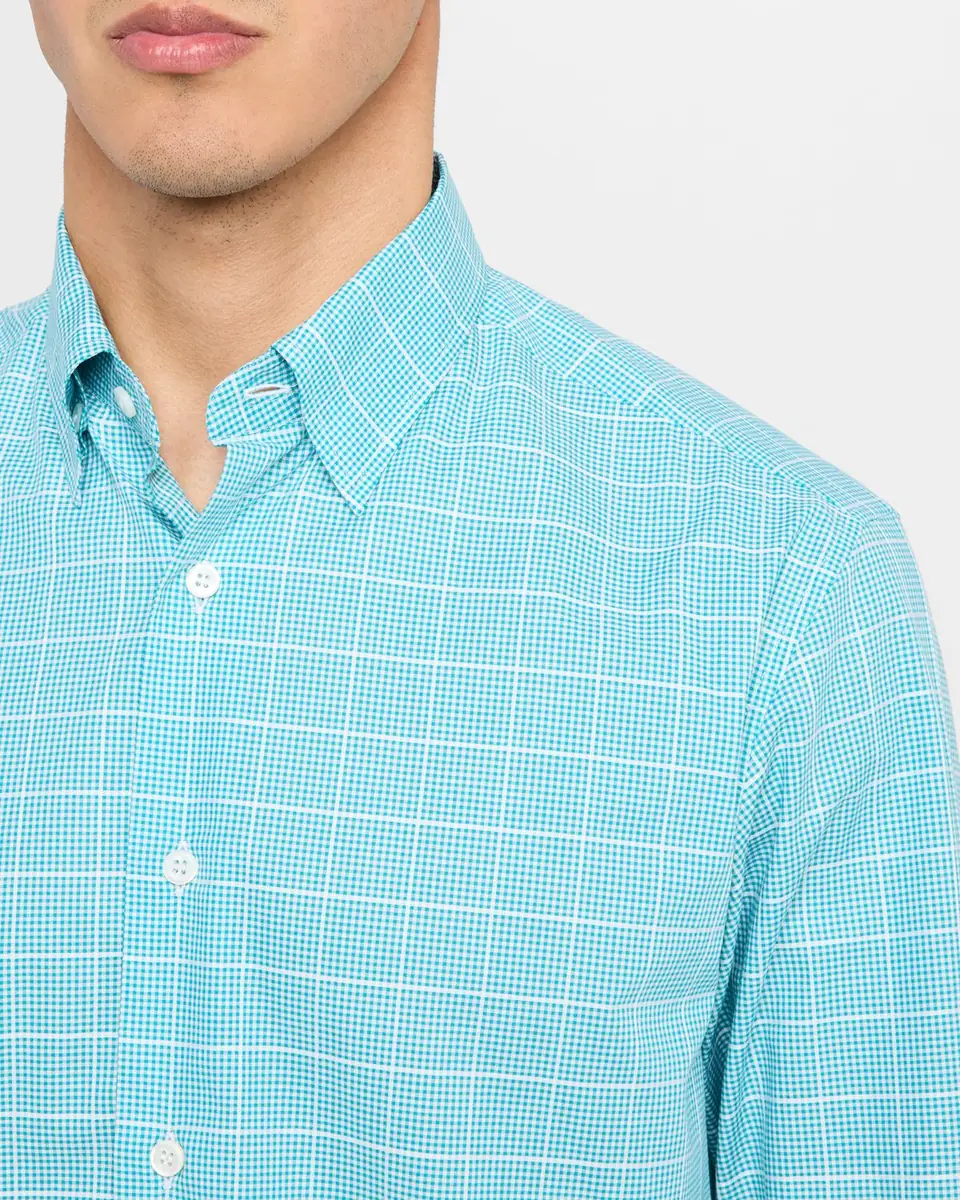 Brioni Men's Cotton Windowpane Check Sport Shirt | Thumbnail 5