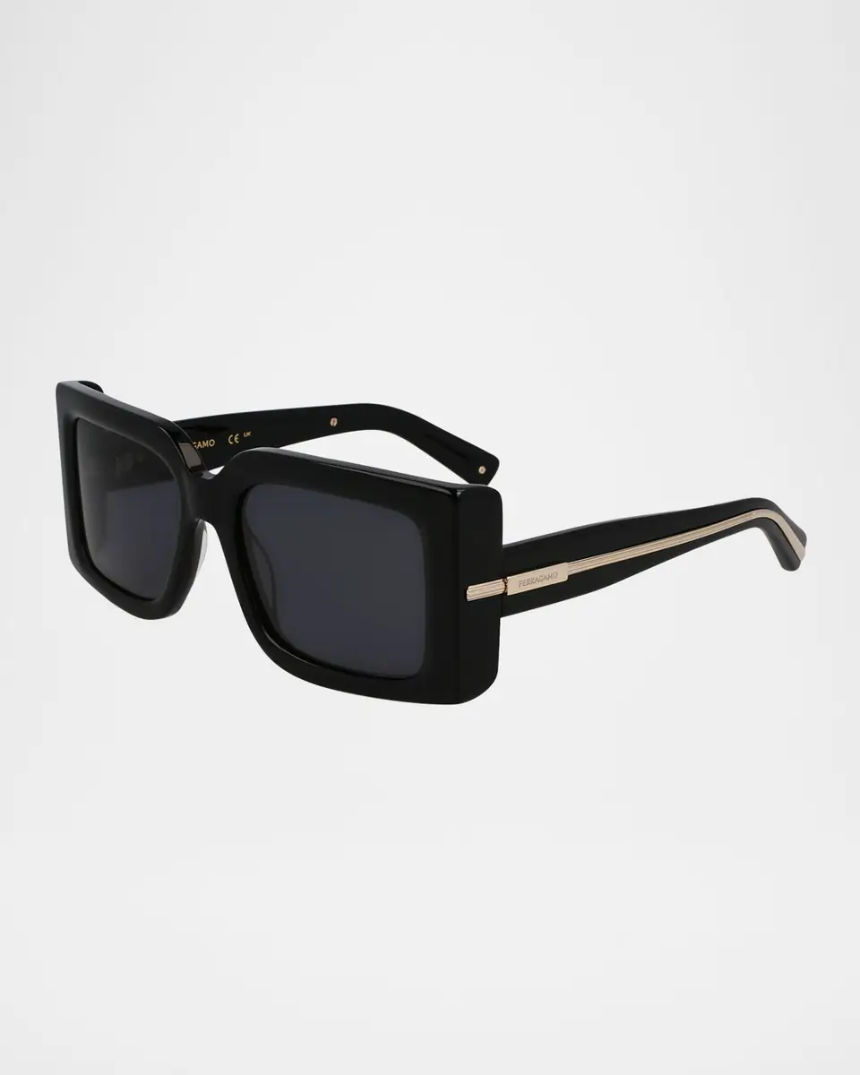 Ferragamo Prisma Modified Acetate Rectangle Sunglasses | Thumbnail 4