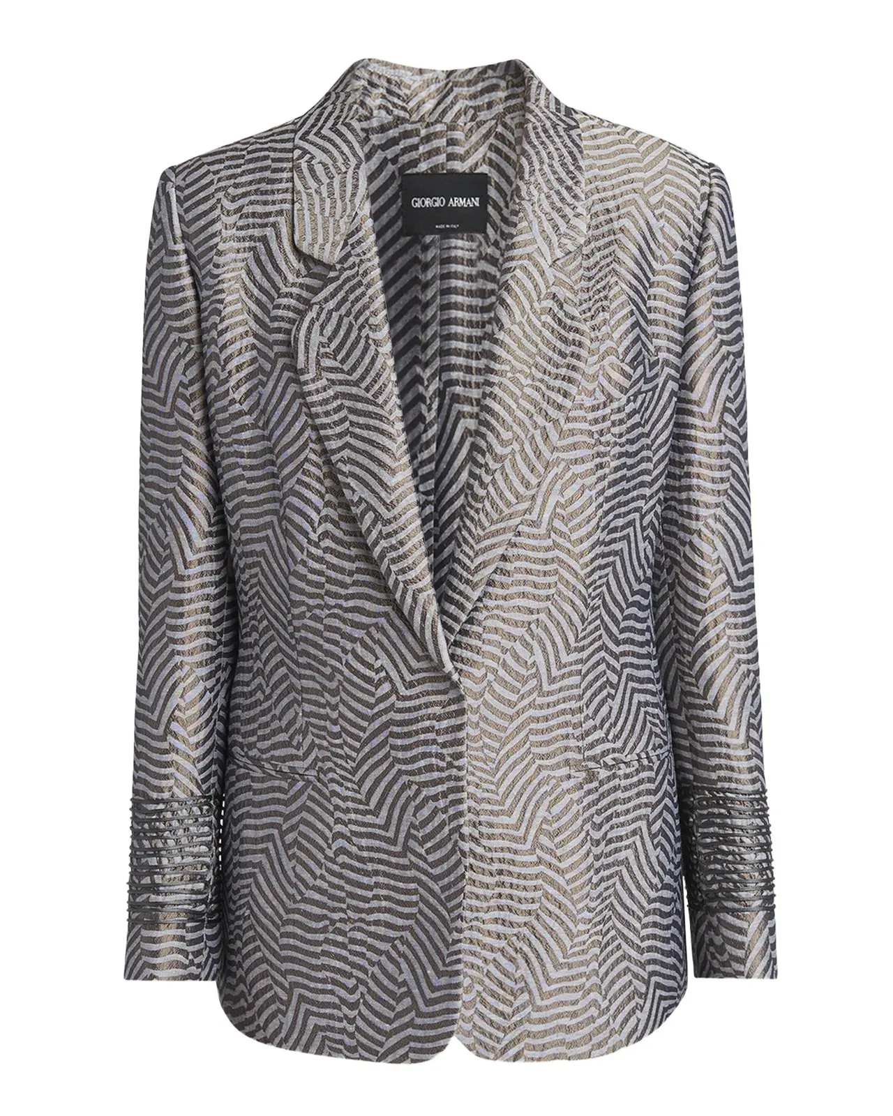 Animalier Silk Jacquard Single-Breasted Blazer Jacket Animalier Silk Jacquard Single-Breasted Blazer Jacket