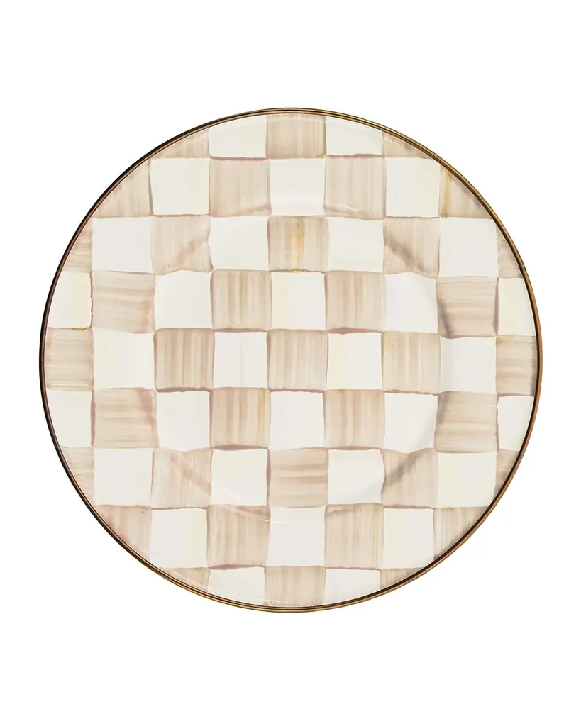 MacKenzie-Childs Mocha Check Salad Plate