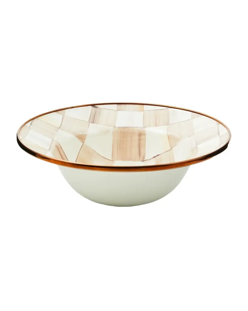 MacKenzie-Childs Mocha Check Breakfast Bowl
