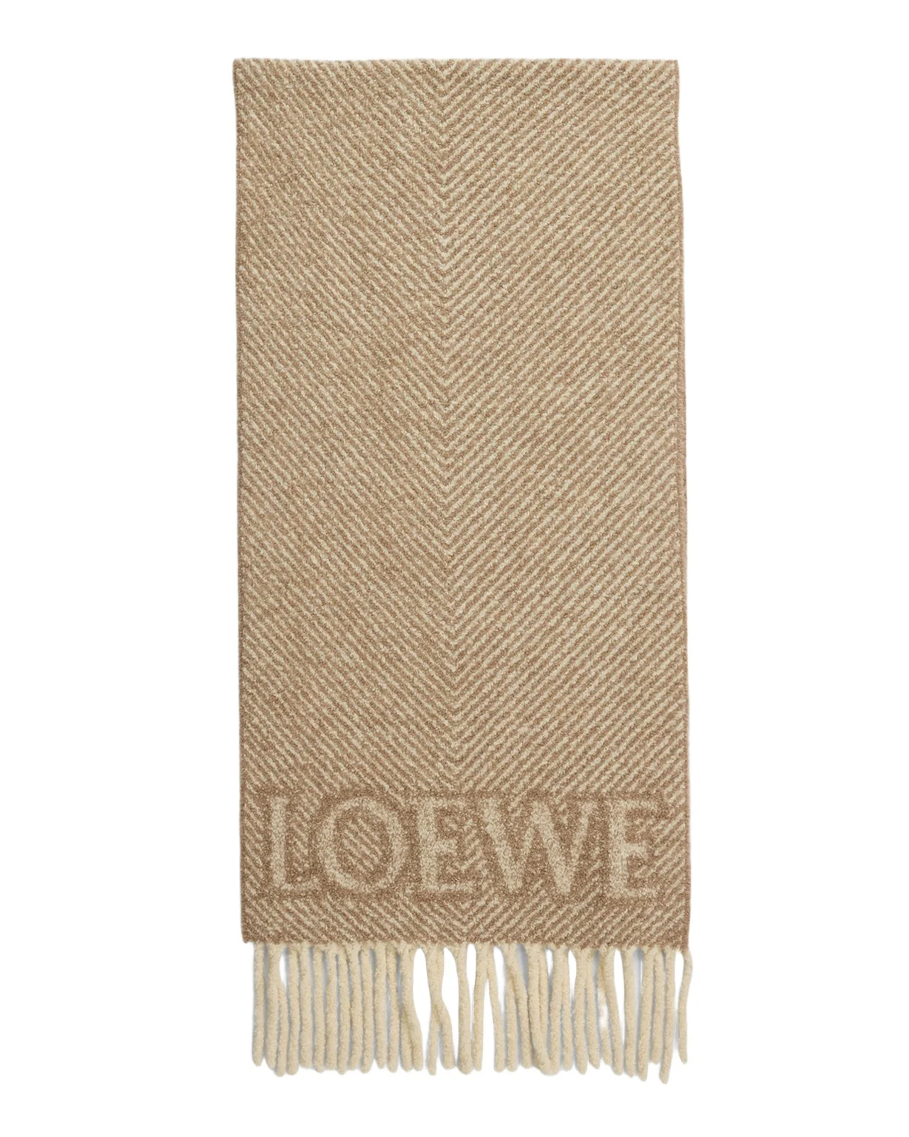 Logo Fringe Wool-Blend Scarf Logo Fringe Wool-Blend Scarf