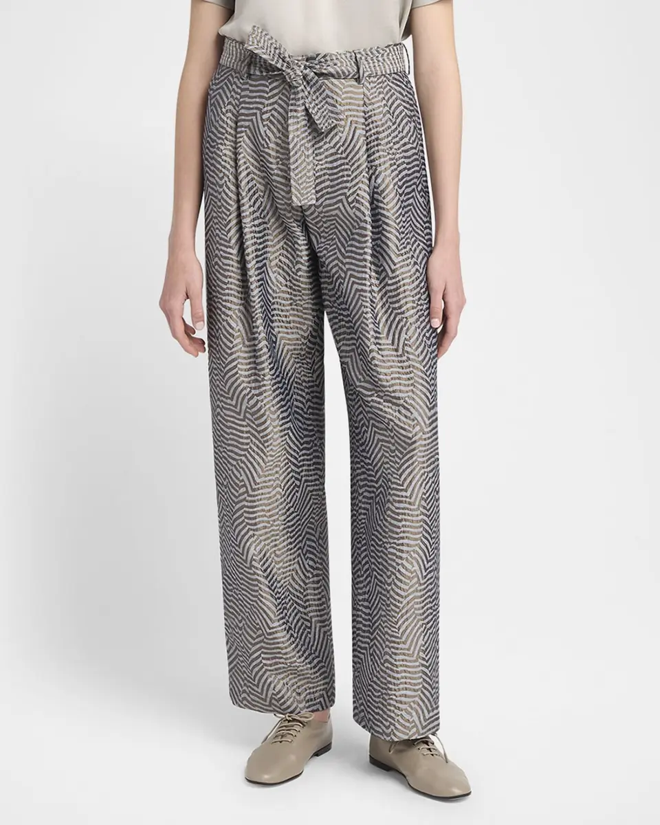 Giorgio Armani Animalier Silk Jacquard Straight-Leg Paperbag Trousers | Thumbnail 4 Giorgio Armani Animalier Silk Jacquard Straight-Leg Paperbag Trousers | Thumbnail 4