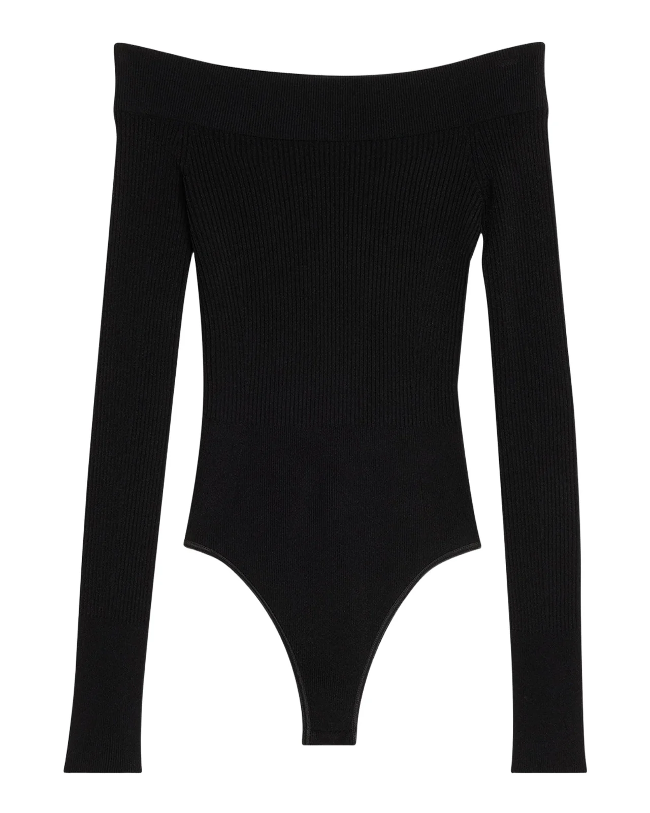 Off-The-Shoulder Long-Sleeve Rib Bodysuit Off-The-Shoulder Long-Sleeve Rib Bodysuit