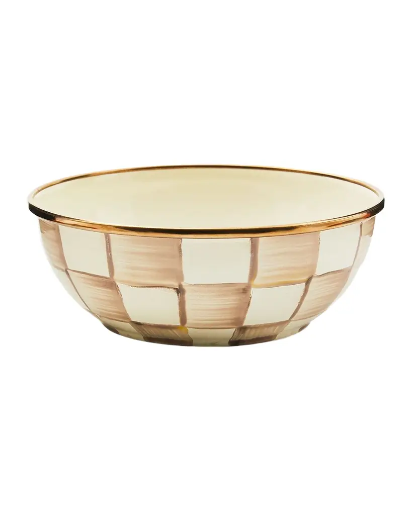 MacKenzie-Childs Mocha Check Everyday Bowl