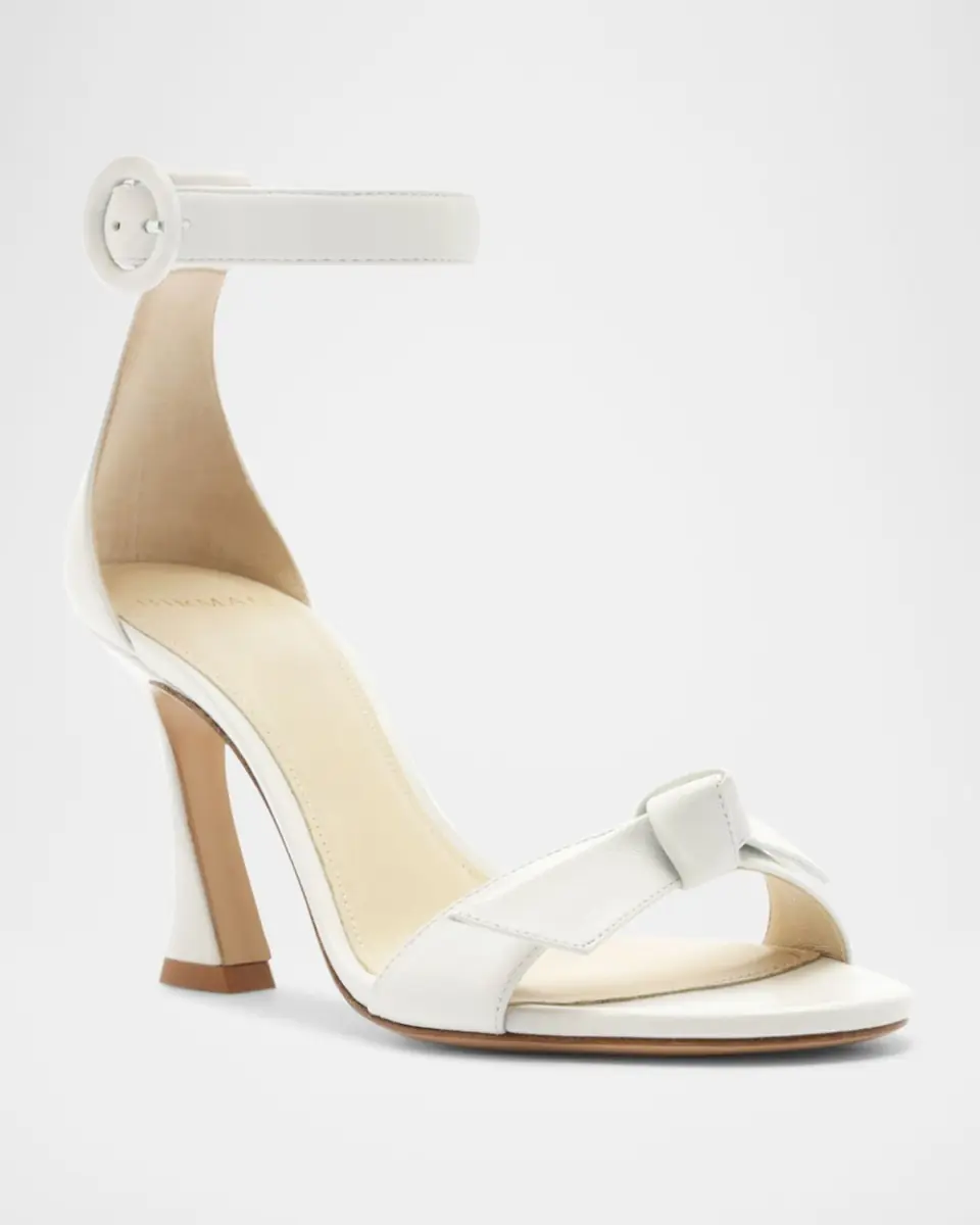 Alexandre Birman Clarita Leather Bow Ankle-Strap Sandals | Thumbnail 2