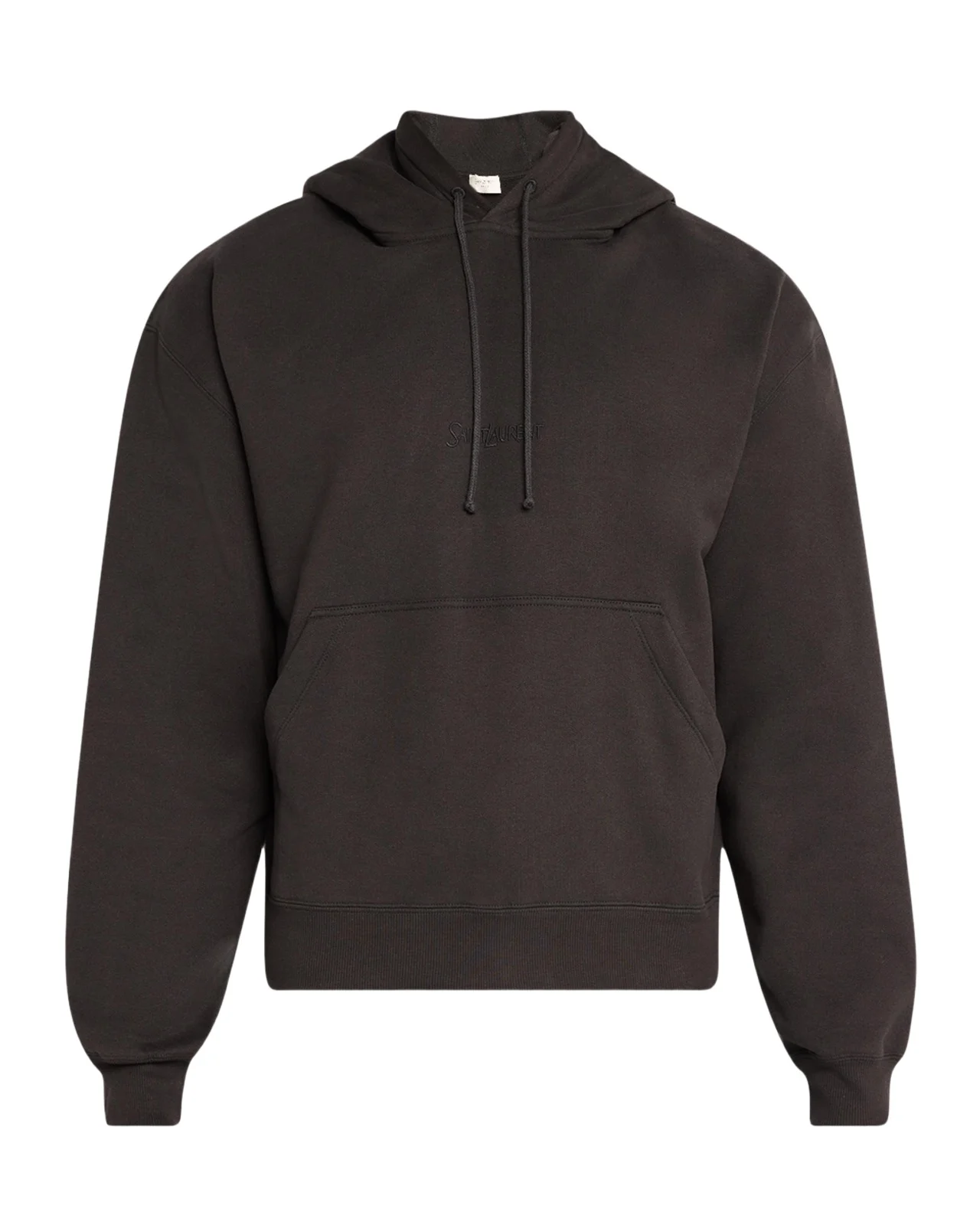 Saint Laurent Men's Fleece Tonal Logo Hoodie