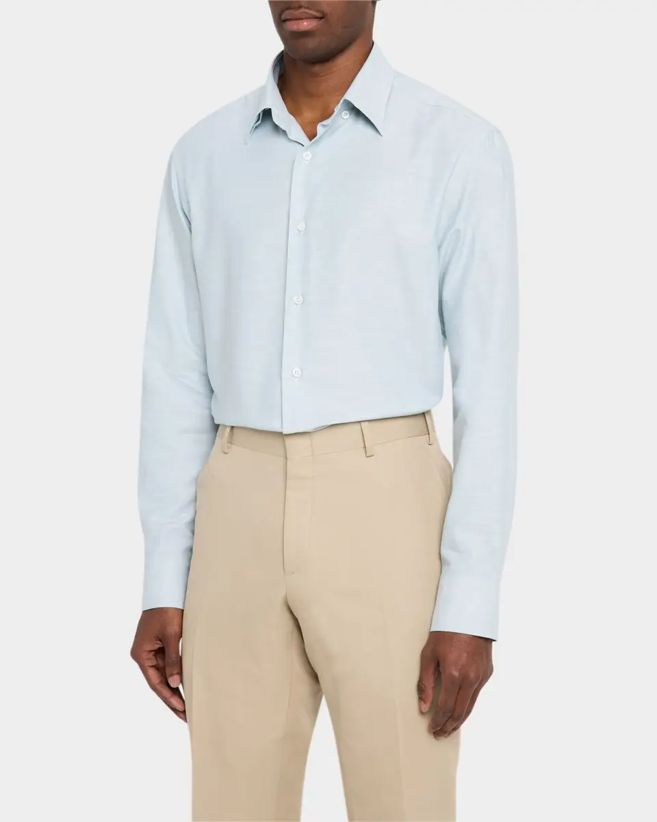Brioni Men's Cotton Twill Sport Shirt | Thumbnail 4